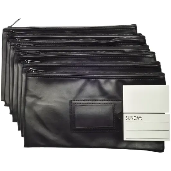 Nadex Coins&trade; Vinyl 7-Day Pack of Zippered Bank Deposit Cash and Coin Bags with Card Window image {6}