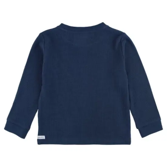 RuggedButts Toddler Boys Waffle Knit Long Sleeve Crew Neck Shirt image {1}