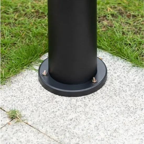 Round Black LED Garden Aluminum Light, Gardenized Decorative Outdoor Bollard Light for Garden, Pathway, and Driveway image {12}