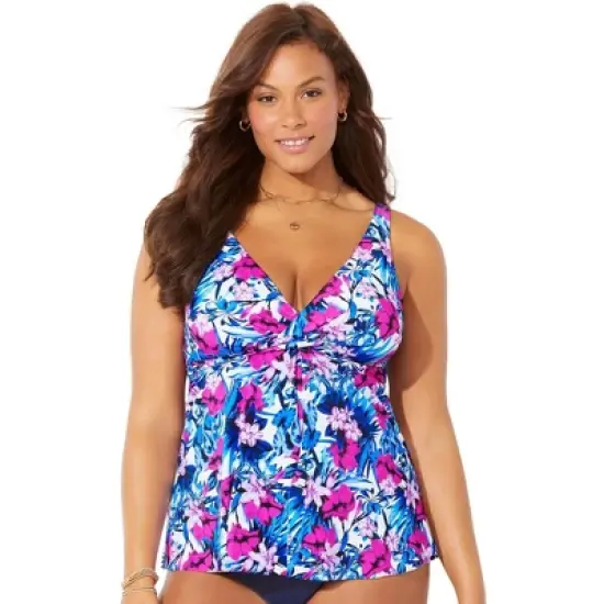 Swimsuits for All Women&rsquo;s Plus Size V-Neck Twist Tankini Top image {5}
