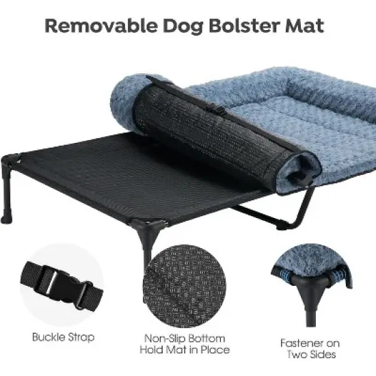 QuestaPack Cooling Elevated Dog Bed + Removable Deluxe Plush Pillow Cushion image {2}
