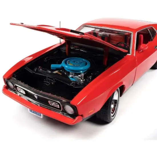 1971 Ford Mustang Mach 1 Bright Red (James Bond 007) "Diamonds are Forever" (1971) Movie 1/18 Diecast Model Car by Auto World image {2}