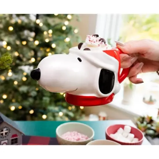 Silver Buffalo Peanuts Snoopy Christmas 3D Sculpted Ceramic Mug | Holds 20 Ounces image {6}