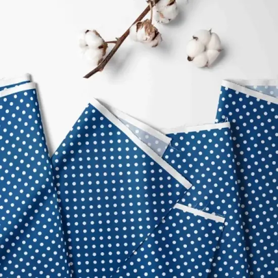Bacati - MixNMatch Blue Dots 3 layer Crib/Toddler ruffles/skirt image {2}