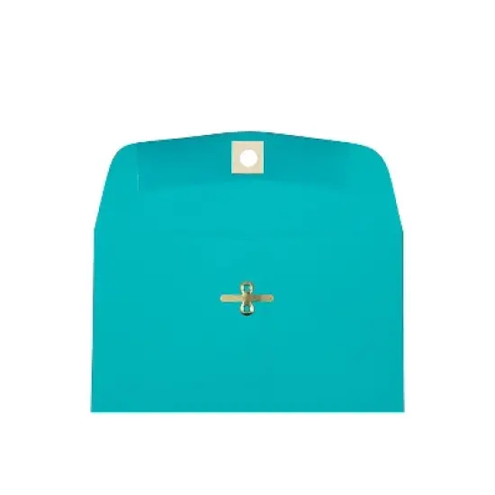 JAM Paper 6 x 9 Open End Catalog Colored Envelopes with Clasp Closure Sea Blue Recycled 25/Pack image {3}