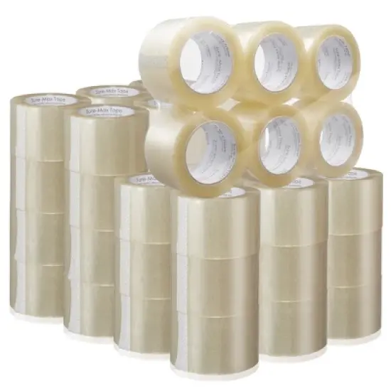 Sure-Max Extra-Wide Shipping & Packing Tape (3" x 110 yard/330' each) - Moving & Adhesive Carton Sealing - 2.0mil Clear - 48 Rolls image {1}