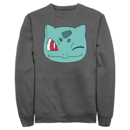 Men's Pokemon Bulbasaur Wink Face Sweatshirt image {5}