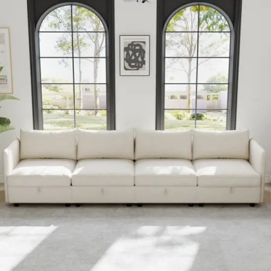 Gulches Modular Sofa Armrests Pair Solid Wood Frame, High Density Sponge, 100% Polyester Fabric, Left and Right Armrests image {4}