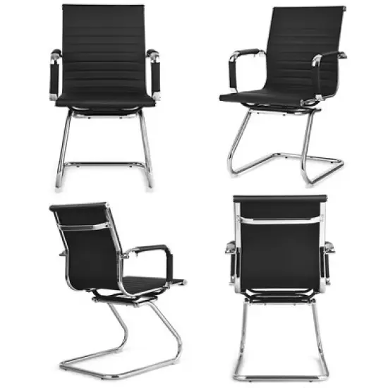 Costway Set of 4 Office Chairs Waiting Room Chairs for Reception Conference Area image {8}