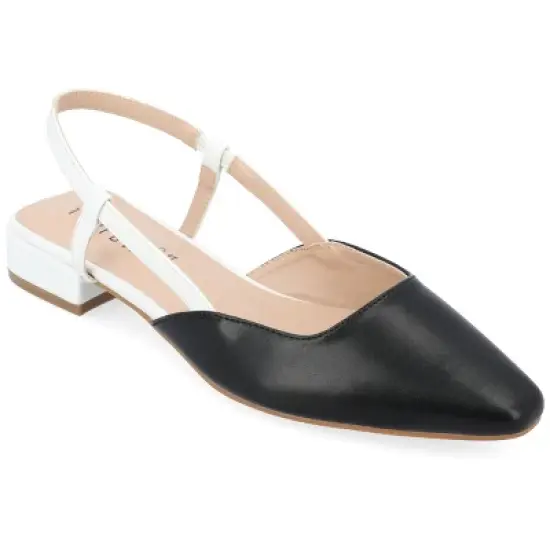 Journee Collection Womens Paislee Sling Back Block Heel Square Toe Flats image {10}