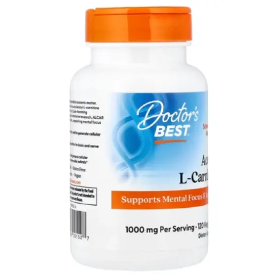 Doctor's Best Acetyl-L-Carnitine, 120 Veggie Caps (500 mg per Cap) image {3}