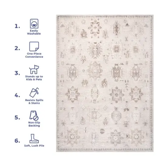 nuLOOM Krystin Distressed Machine Washable Area Rug image {11}