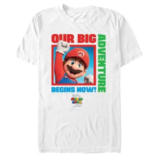 Men's The Super Mario Bros. Movie Mario Our Big Adventure Begins Now T-Shirt image {4}