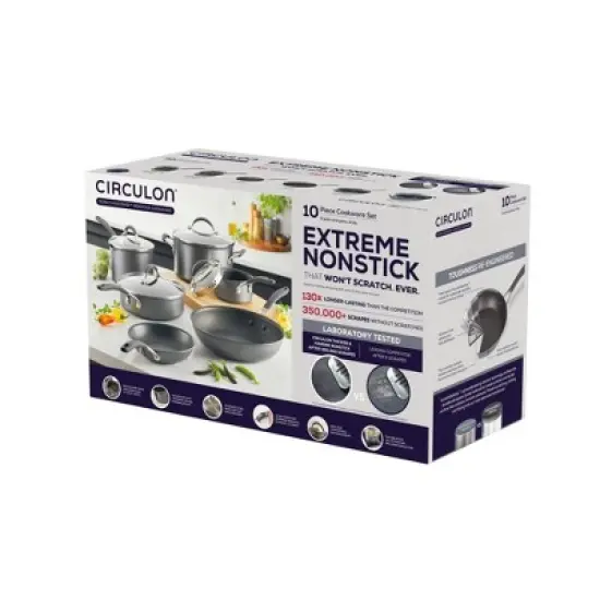 Circulon A1 Series with ScratchDefense Technology 10pc Nonstick Induction Cookware Set: Dishwasher-Safe, Tempered Glass Lids image {15}