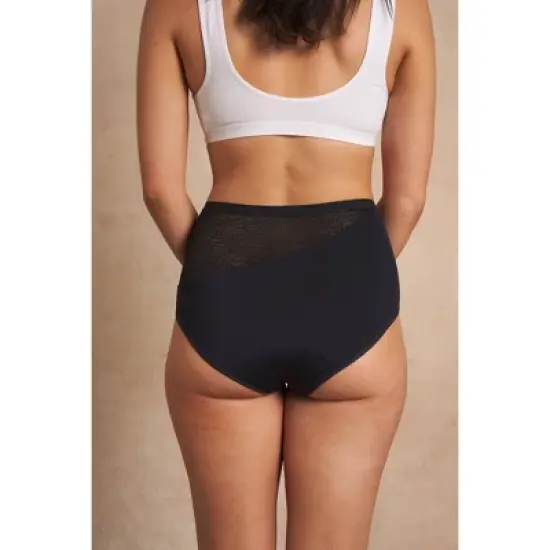 Saalt Leak Proof Period Underwear Regular Absorbency - Soft-Stretch European Lace High Waist Briefs image {7}