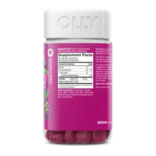 OLLY Probiotic Gummies for Immune & Digestive Support - Bramble Berry - 80ct image {2}