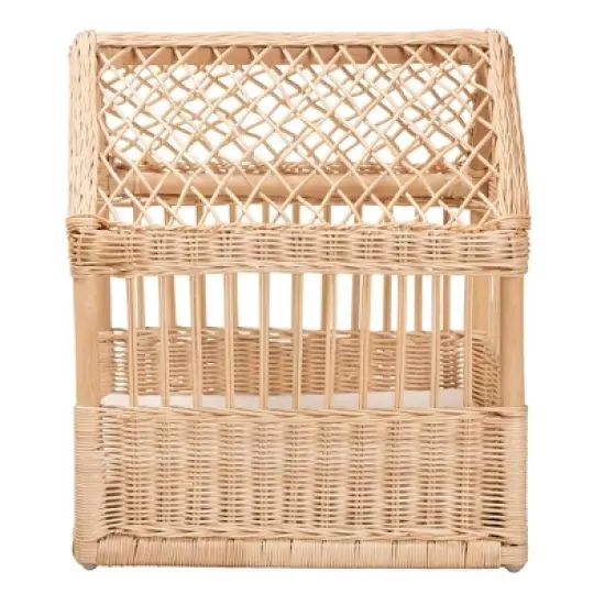 bali & pari Pieta Modern Bohemian Natural Brown Rattan Pet Bed image {3}