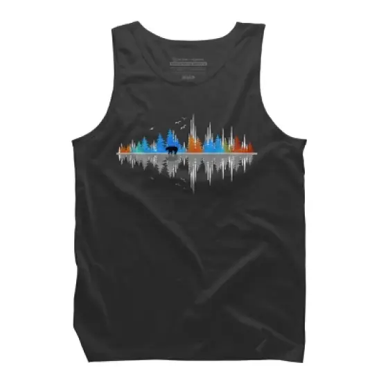 Men's Design By Humans Sounds of Nature Color Tree Notes By NomAdartStudio Tank Top image {3}