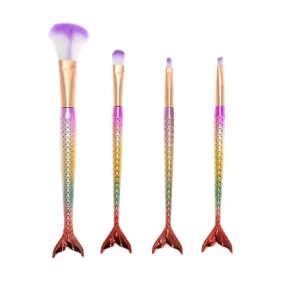 Unique Bargains Portable Mermaid Makeup Brush Set 4 Pcs image {5}