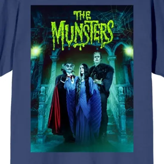 The Munsters Rob Zombie Remake Key Poster Art Crew Neck Short Sleeve Navy Women's T-shirt image {1}