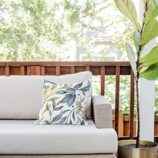 16"x16" Deny Designs Gyaneshwari Dave Winter Hues Square Outdoor Throw Pillow Off-White image {2}