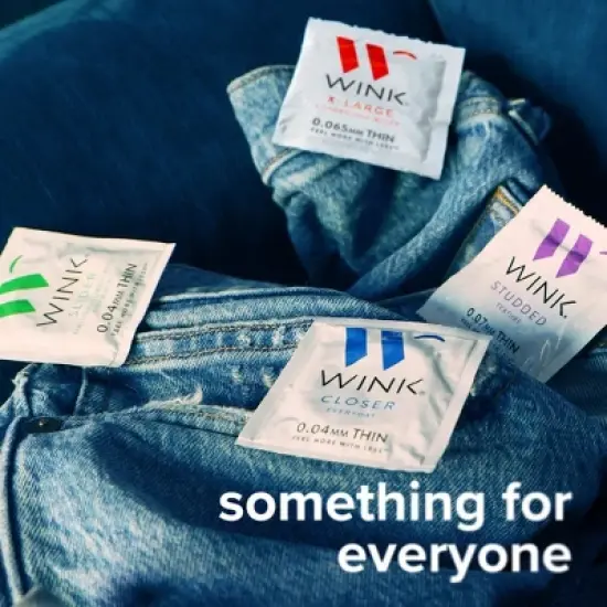 Wink Studded Texture Thin Lubricated Condom 0.07mm, 3 Ct image {5}