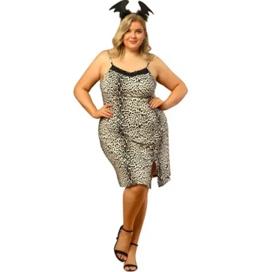 Agnes Orinda Plus Size Dress for Women Adjustable Spaghetti Strap Cami Dresses Skirts Valentine Day image {3}