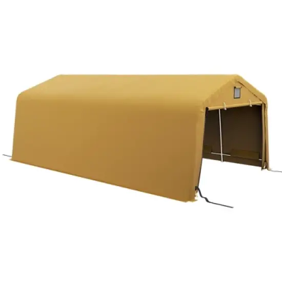 Outsunny 12' x 20' Portable Garage, Heavy Duty Car Port Canopy with Ventilation Windows and Large Door image {6}