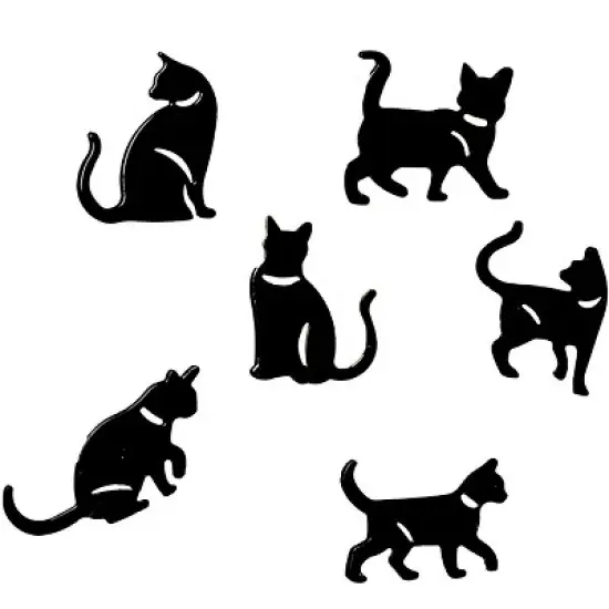 Collections Etc Cat Silhouette Refrigerator Magnets - Set of 6 Black image {2}