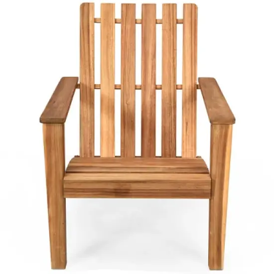 Costway 2PCS Patio Acacia Wood Adirondack Chair Lounge Armchair Durable Outdoor Garden image {9}