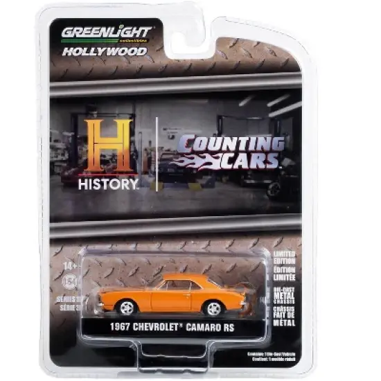 1967 Chevrolet Camaro RS Orange with Black Stripes "Counting Cars" (2012-Current) TV Series 1/64 Diecast Model Car by Greenlight image {2}