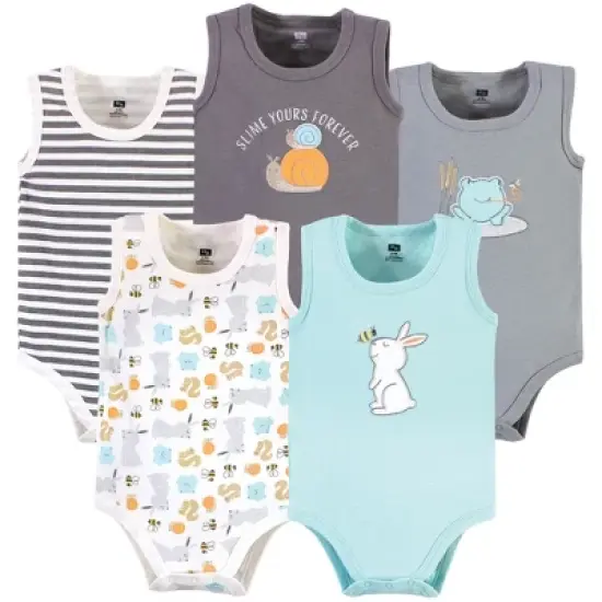 Hudson Baby Unisex Baby Cotton Sleeveless Bodysuits, Bunny And Bee image {7}