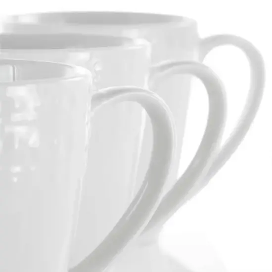 8oz 6pk Porcelain Cara Cup Set White - Elama: Coffee & Tea Cups, Microwave & Dishwasher Safe, Service for 6 image {2}