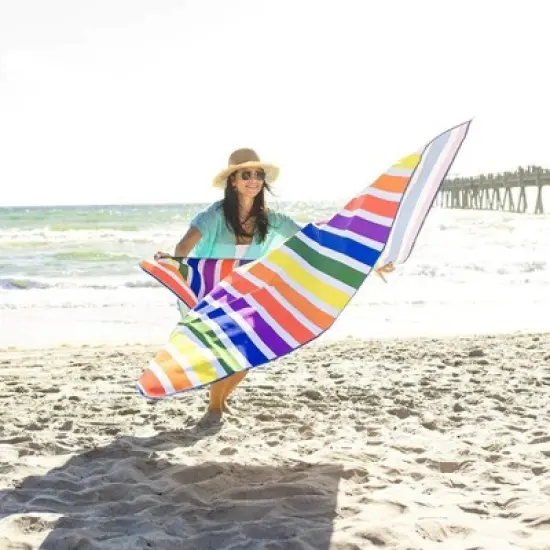 YardCandy Rainbow Waterproof & Sandproof Picnic Blanket For Adults & Kids Beach Backyard BBQ Parks image {1}