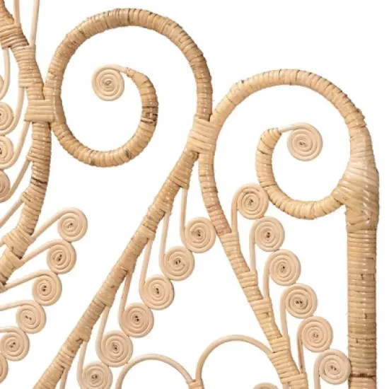 Queen Size Caelinus Rattan Standalone Headboard Natural Brown - Baxton Studio image {3}