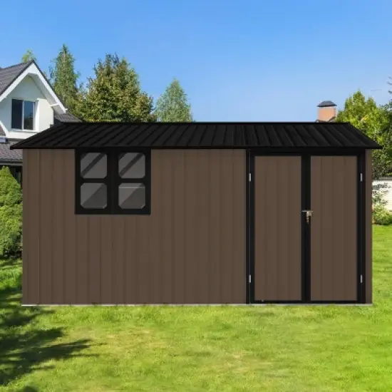 Coolbibila-10Ftx12Ft Storage Sheds, Metal Sheds With Waterproof Roofs And Durable Metal Frame, Tool Sheds With Lockable Doors And Window image {8}