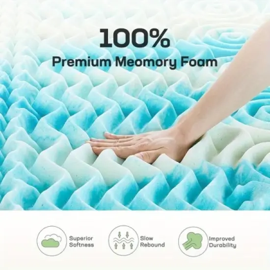 Dyonery the gel memory foam mattress features a ventilation design and 5-zone support, making it a cooling foam mattress suitable for sofas,blue image {1}