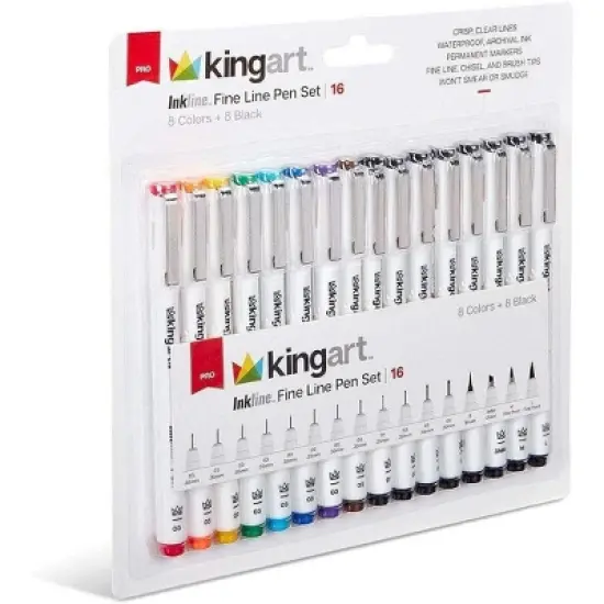 KINGART PRO Inkline&trade; Fine Line Pens, 16 pc image {6}