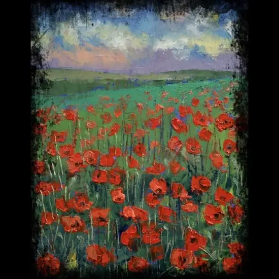 Junior's Design By Humans POPPIES By creese T-Shirt image {1}