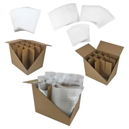 UBMOVE Kitchen Moving Boxes & Supplies Kit #1- (4) Boxes with Dish/Glass Inserts image {6}