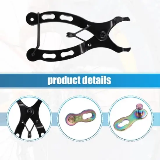 Unique Bargains Universal Bike Chain Repair Tool Kit with 5 Pairs Bicycle Chain Joint Multicolor image {2}