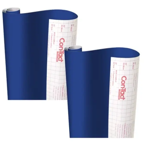 Con-Tact&reg; Brand Creative Covering&trade; Adhesive Covering, Royal Blue, 18" x 16 ft, Pack of 2 image {3}