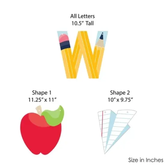 Big Dot of Happiness Back to School - Large First Day of School Classroom Decorations - Welcome Back - Outdoor Letter Banner image {5}