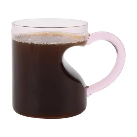 Bioworld Heart Transparent Pink Glass Mug image {4}