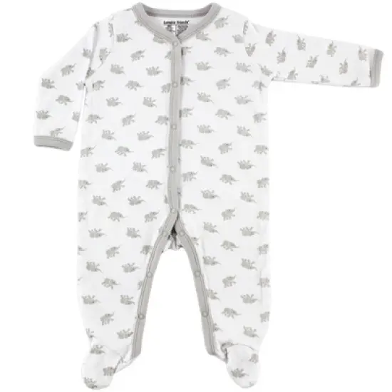 Luvable Friends Baby Cotton Snap Sleep and Play 2pk, Elephant image {1}