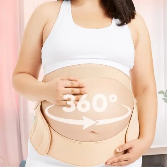 KeaBabies 2 in 1 Pregnancy Belly Support Band, Maternity Belt, Pregnancy Must Haves Baby Belly Bands (Classic Ivory) image {2}