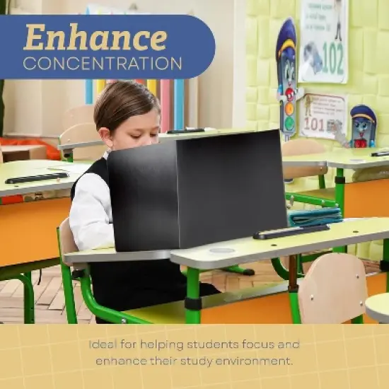 4E's Novelty 20pcs Black Plastic Desk Dividers &ndash; Privacy Folders for Students & Teachers, Must-Have Classroom Supplies image {5}