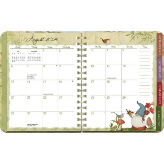 Lang 2023-24 Weekly/Monthly Planner 9.5"x7.5" Deluxe Gnome Sweet Gnome image {1}