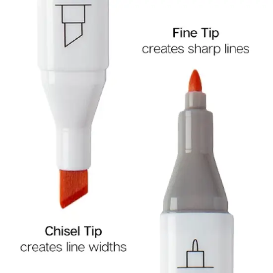 KINGART PRO Double-Ended Markers 24 Portrait Colors image {3}