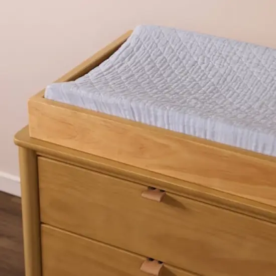 Babyletto Dewdrop Quilted Muslin Changing Pad Cover - GOTS Certified Organic Cotton image {6}